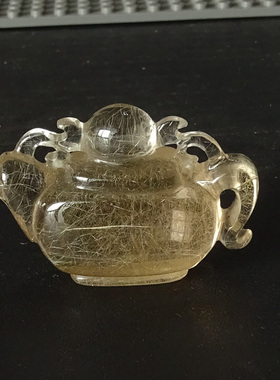 金发晶吊坠小茶壶挂件毛衣链闪亮