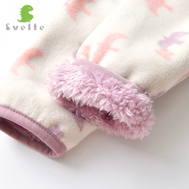 2025秋冬新款儿童印花摇粒绒外套加绒加厚女童春秋装抓绒卫衣宝宝 - 图2