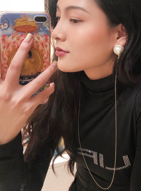 小众设计走秀款珍珠耳环女