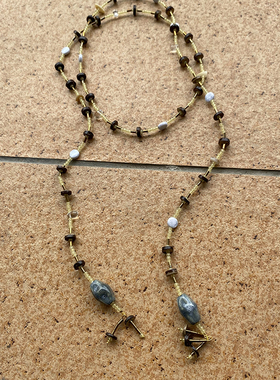 中国风长款绿色串珠项链配裙子配饰轻奢高级感新款时尚饰品毛衣链