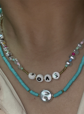 欧韩串珠合成珍珠女项链