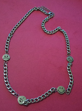 欧韩时尚休闲网红潮人笑脸项链