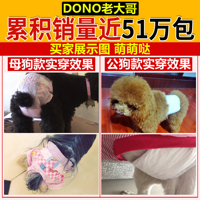 DONO狗狗生理裤纸尿裤泰迪尿不湿月经母狗姨妈巾公狗专用卫生裤女 - 图2