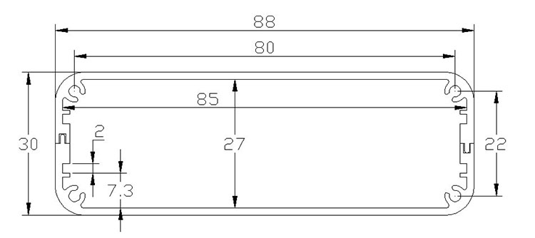 88*30 铝合金外壳 仪表壳体 铝型材外壳 壳体 铝壳 铝盒 电源盒 - 图2