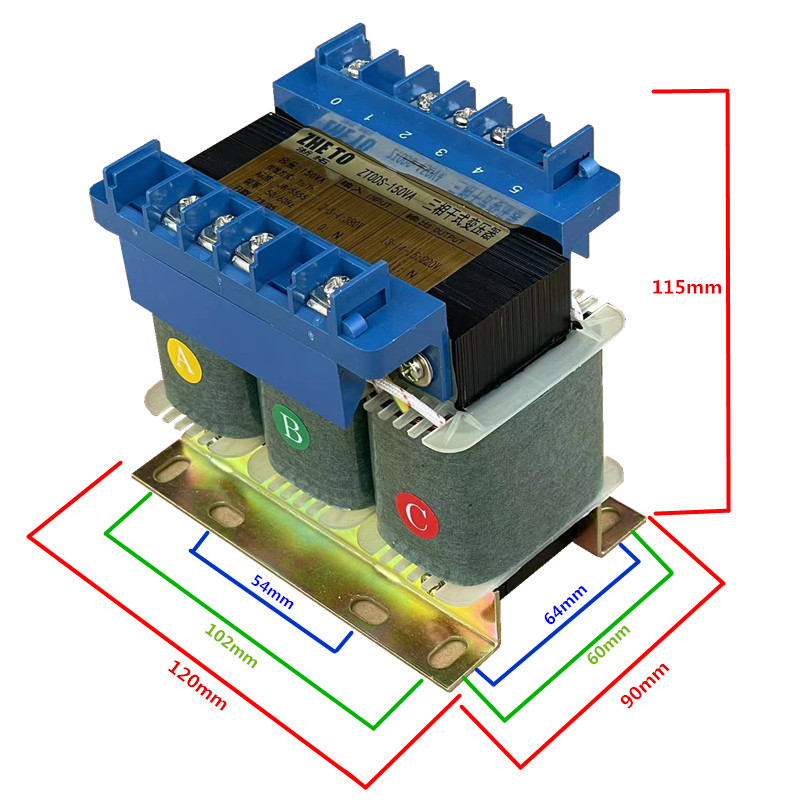 三相变压器sbk-100va150va440伏380变220v200V260V42V63隔离sg1kw