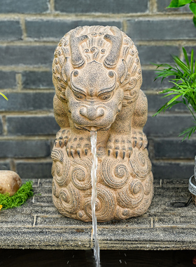 花园水池造景装饰户外庭院鱼缸水循环流水器吸水兽中国风中式摆件