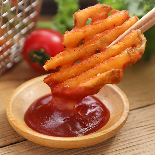 麦肯香辣味薯格冷冻半成品带皮薯格网子西餐油炸薯条空气炸锅食材 - 图1