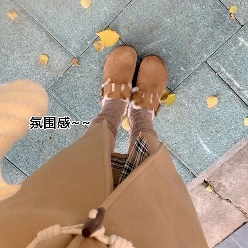 真皮全包厚底勃肯鞋加绒博肯鞋豆豆鞋女冬内增高一脚蹬棉鞋毛毛鞋,淘宝优惠券,粉丝福利购,淘宝优惠卷