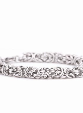 欧美新款钛钢手链不锈钢麻花简约编织男士 手链霸气个性复古