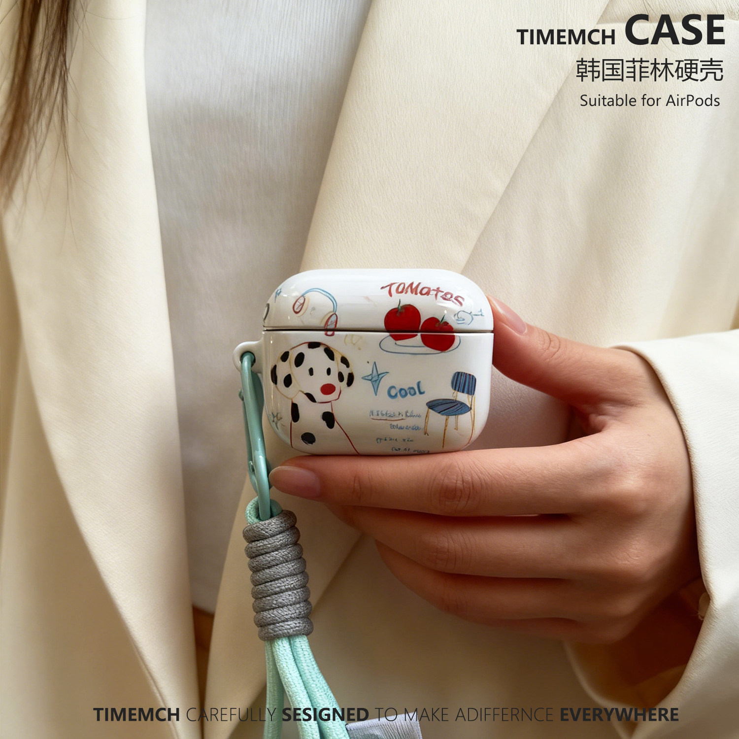 原创美式番茄斑点狗适用airpodspro2保护套airpods4保护壳卡通airpods3苹果耳机保护套二三代ins风,淘宝优惠券,粉丝福利购,淘宝优惠卷