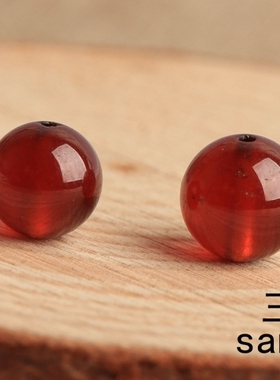 天然橙红色石榴石水晶diy饰品