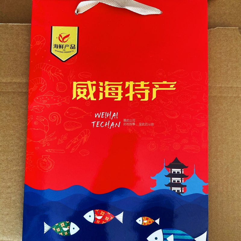 现货手提礼品袋子海珍品海洋珍品袋子包装手提纸袋 - 图2