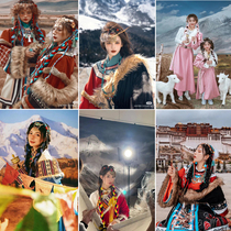 Tibetan teenage girl photo writing True background Inner Mongolia Scenery Photography Background Movie indoor Snow Mountain Photo Background Paper