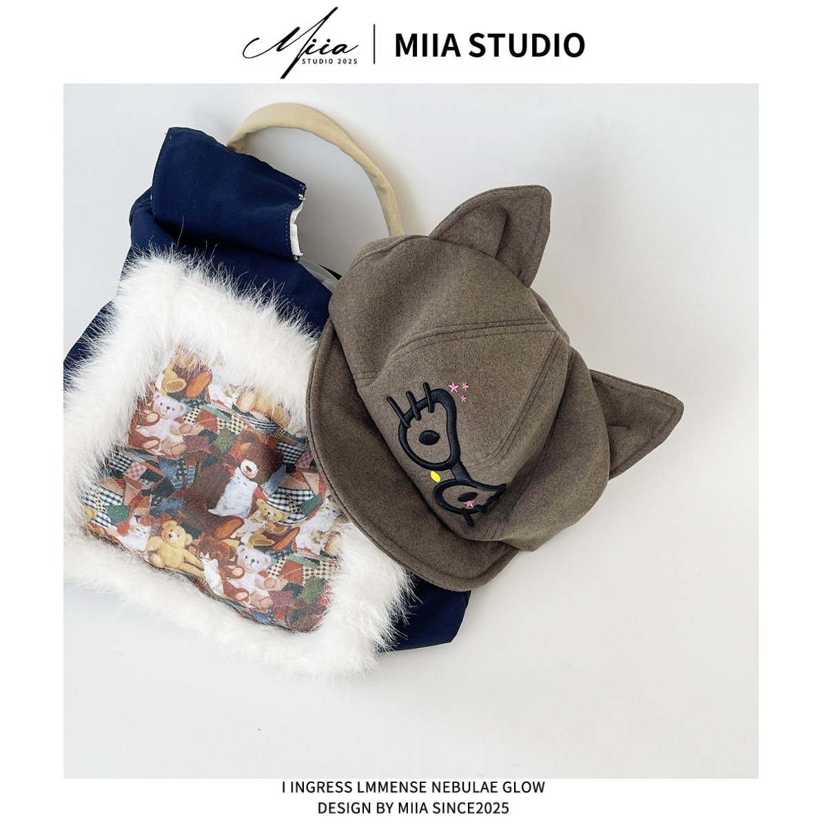 y2k日系可爱眼镜kitty猫咪耳朵八角鸭舌帽女秋冬贝雷帽甜美报童帽,淘宝优惠券,粉丝福利购,淘宝优惠卷