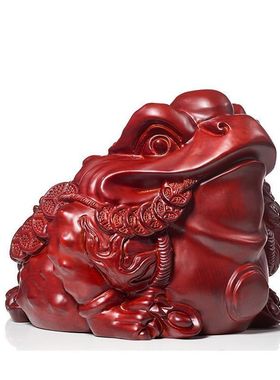 金蟾摆件店铺招财家居装饰品实木