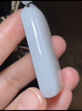 高品质新疆和田玉籽料平安无事牌 一级白温润老糯 过灯53*32*11mm