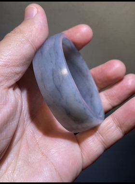 天然精品新疆和田玉青花籽料 宽版手镯 带原皮  54.5mm正品带证书