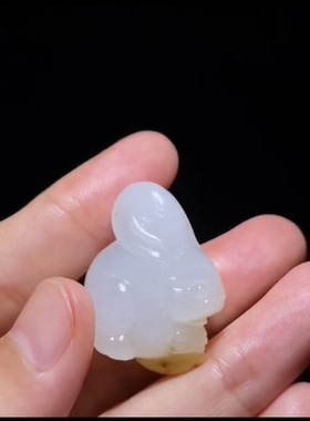 新疆和田玉籽料 前途无量 生肖兔 一级白 玉质油润糯30×23×14mm