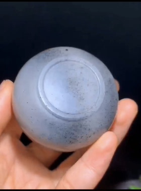 精品新疆和田籽料青花点墨主人杯 绝美 墨点均匀 34×57 口径50mm