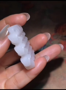 精品新疆和田玉籽料中国结 一级白油性好 玉种糯 温润细腻45*12mm