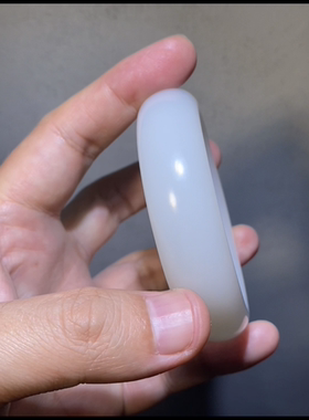 天然高品新疆籽料宽手镯一级白细度过灯57.5mm正品带证书全国复检