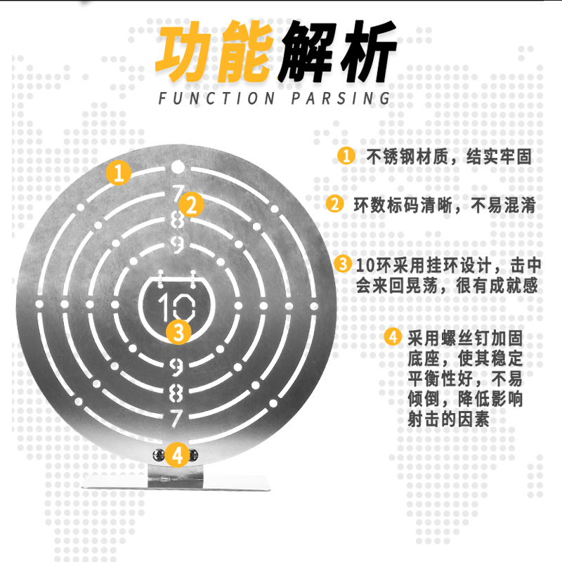 IPSC射击训练靶 不锈钢圆形金属标靶真人CS射击钢靶 - 图0