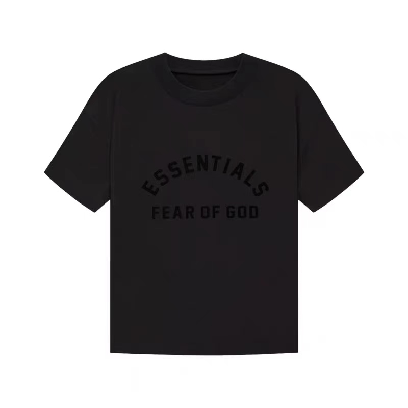 FEAR OF GOD复线字母ESSENTIALS小领口纯棉短袖FOG高街情侣T恤女 - 图3