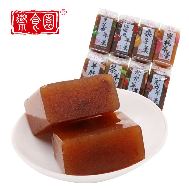 北京御食园羊羹500克栗子羹红蜜豆芝麻枸杞多种口味休闲零食特产 - 价格23.9