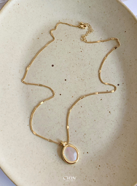 南法假日·天然贝母项链贝壳毛衣链长款吊坠女轻奢高级感秋冬配饰