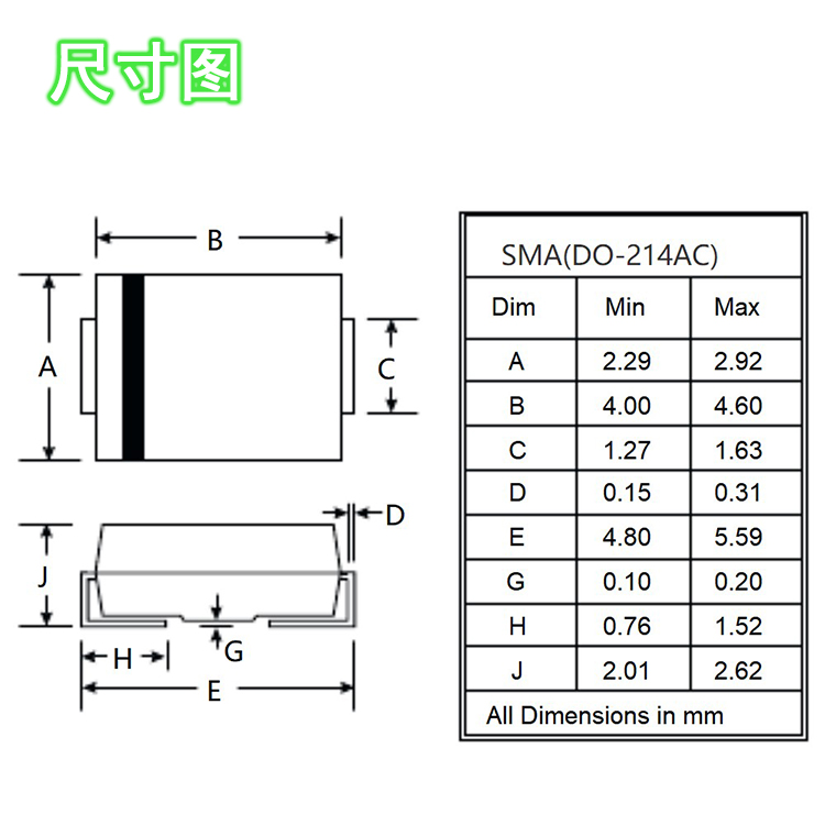 维修整流二极管包US1M SS34 M1M4 M7 SS14 LL4148 RS1M 8种各10只 - 图3