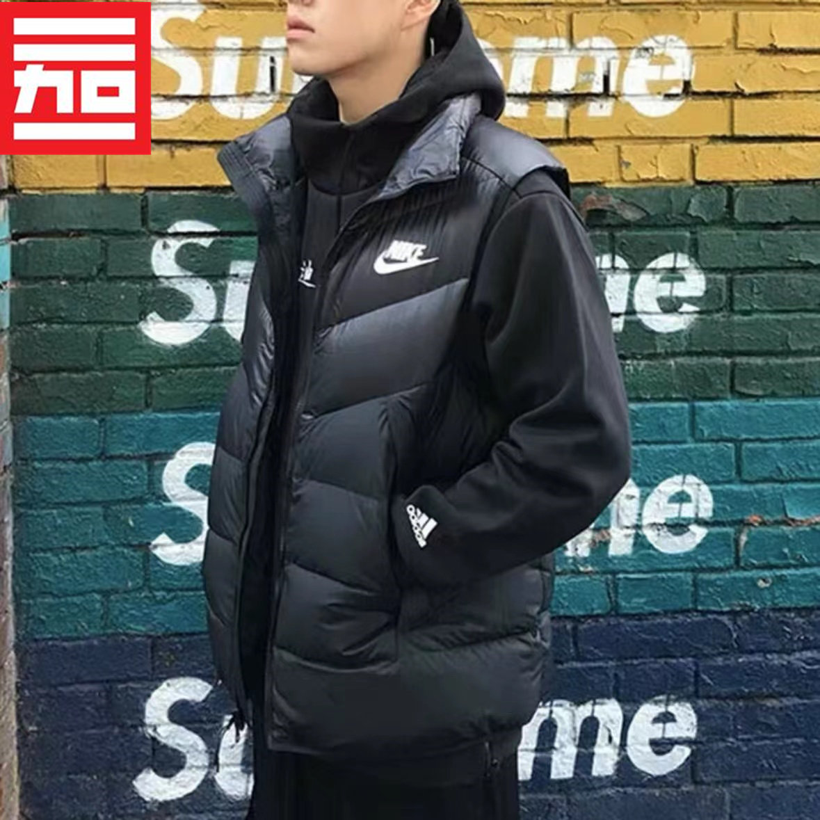 NIKE耐克男子款背心运动休闲防风保暖无袖羽绒马甲 DV0757-943378,淘宝优惠券,粉丝福利购,淘宝优惠卷