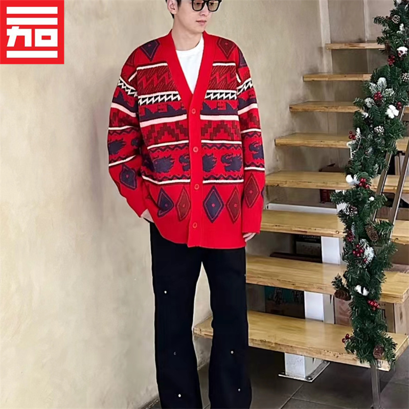 李宁肖战同款男女日进斗金休闲潮流百搭毛衣衫针织外套 AMBU021-2 - 图2