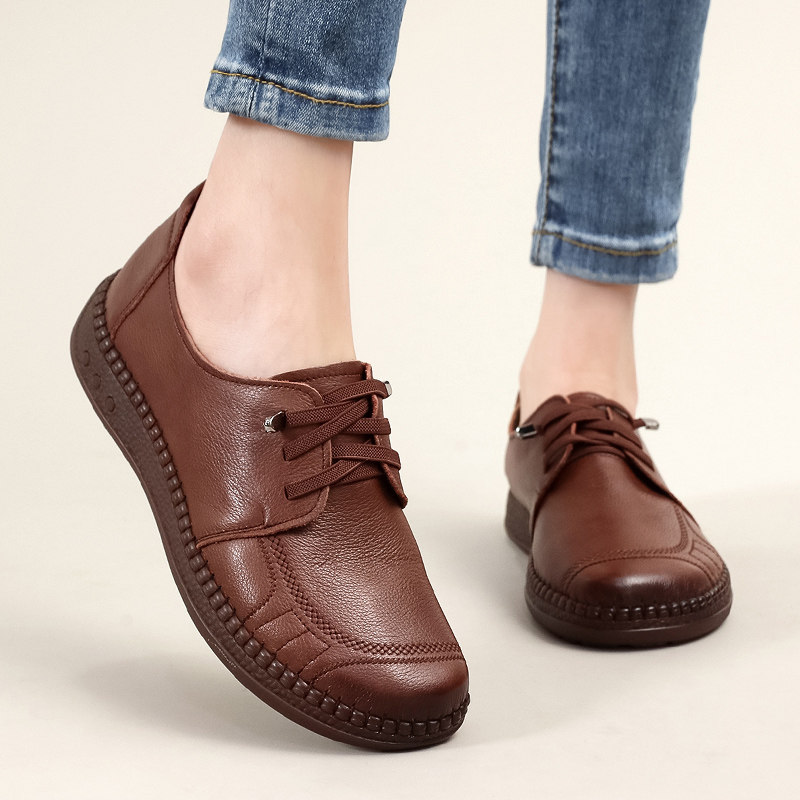 防滑牛筋底中老年皮鞋女款妈妈鞋真皮软底舒适不累脚女鞋深口单鞋,淘宝优惠券,粉丝福利购,淘宝优惠卷