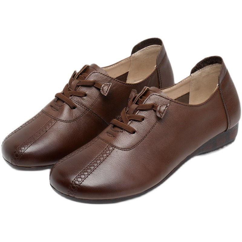 复古牛筋底真皮妈妈鞋舒适超软底防滑女鞋中老年人单鞋女2022新款,淘宝优惠券,粉丝福利购,淘宝优惠卷