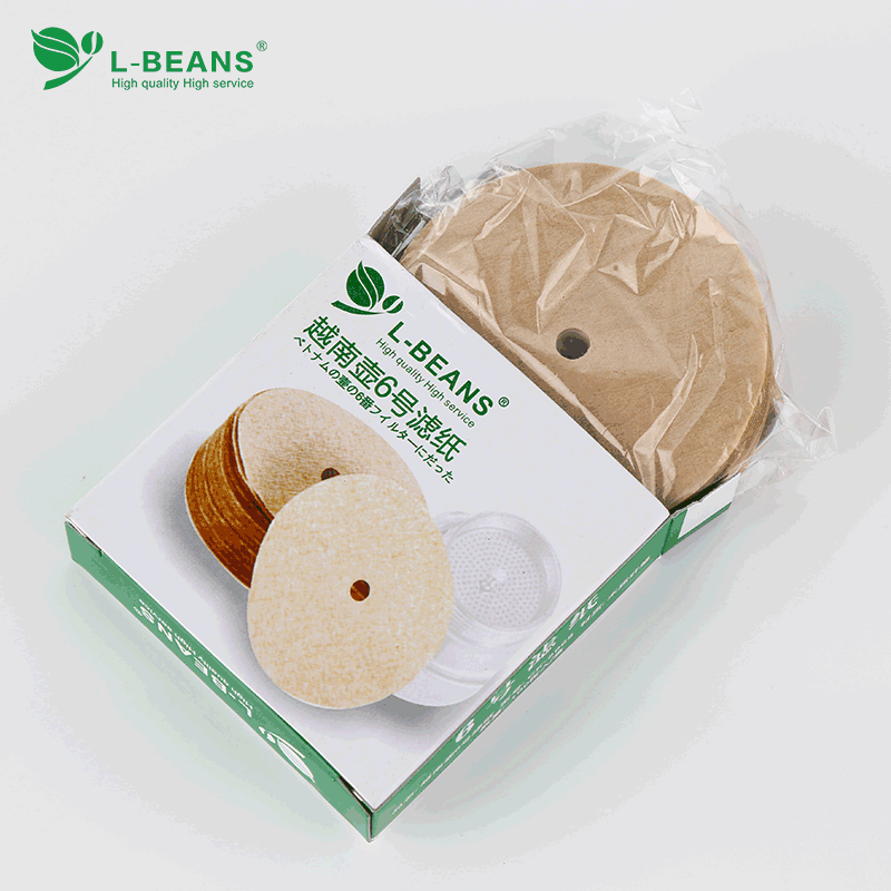 L-BEANS咖啡壶滤纸 越南壶专用滤纸100片原木质纤维无漂白过滤纸 - 图1
