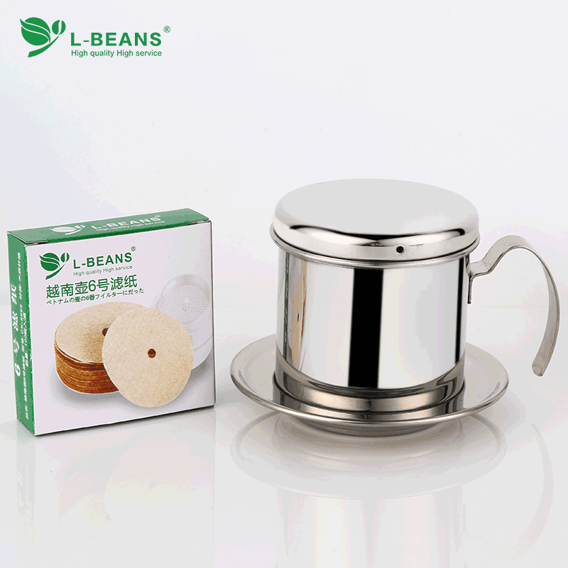 L-BEANS咖啡壶滤纸 越南壶专用滤纸100片原木质纤维无漂白过滤纸 - 图0