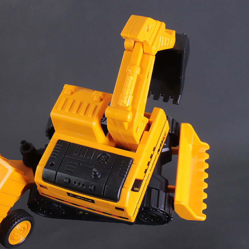 挖掘机拖车玩具儿童工程车运输车模型宝宝惯性耐摔反斗车挖土机 - 图2