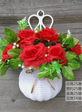客厅仿真花挂壁花篮套装家居壁挂墙塑料花假花室内装饰品餐厅花卉