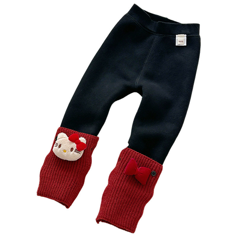 无骨一体绒加厚900克~女童加绒打底裤厚绒儿童宝宝猫咪弹力长裤,淘宝优惠券,粉丝福利购,淘宝优惠卷