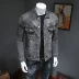 Mùa xuân hoang dã đàn ông giản dị của denim jacket denim jacket ve áo thời trang Slim logo nhỏ thêu dòng nam - Áo khoác