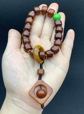 民族风雕刻老型桶珠跑环时来运转手串藏式经典文玩男女个性时尚
