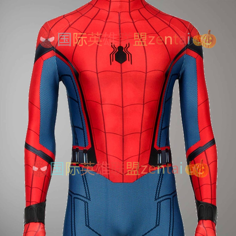 成人儿童男款蜘蛛侠英雄归来连体紧身衣Spiderman Cos战衣服 - 图2