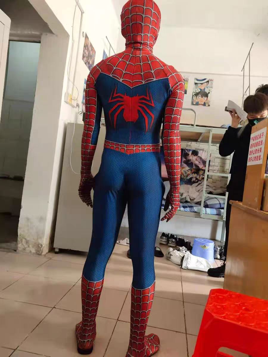 万圣节成人儿童英雄远征雷米蜘蛛侠连体紧身衣Raimi Spider Cos - 图2