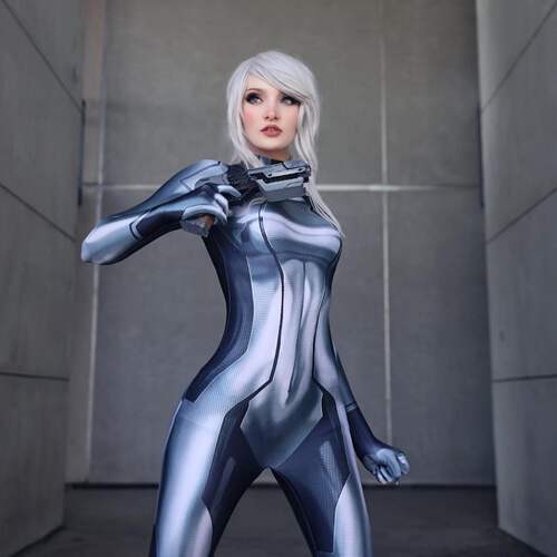 女款Samus Zero Costume 黑色银河战士Cosplay角色扮演连体紧身衣 - 图0