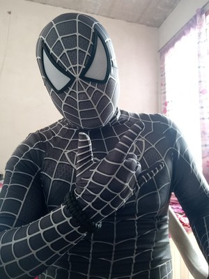 成人儿童男款毒液Raimi Spider Cosplay黑色雷米蜘蛛侠连体紧身衣 - 图0