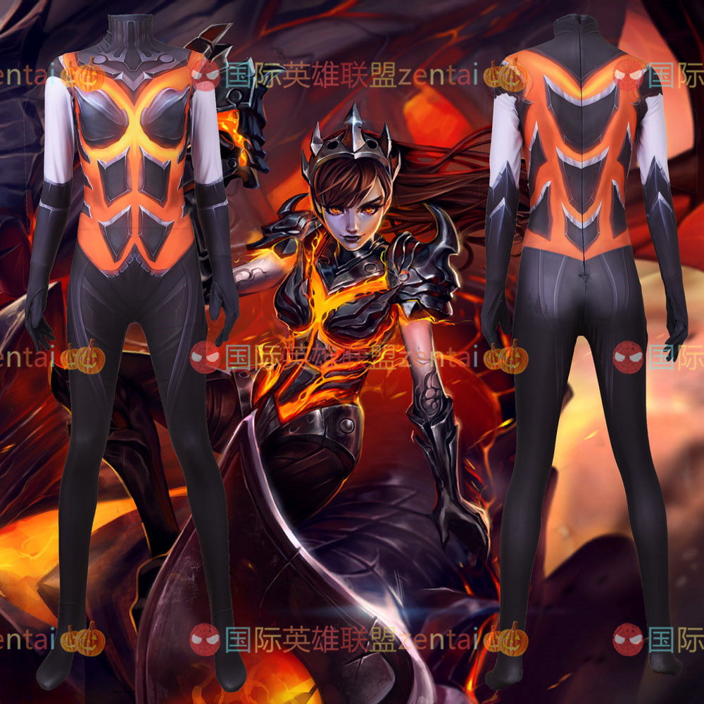 英雄联盟皮肤女款成人儿童动漫游戏DVA毁灭者皮肤连体紧身衣dva Cosplay套装