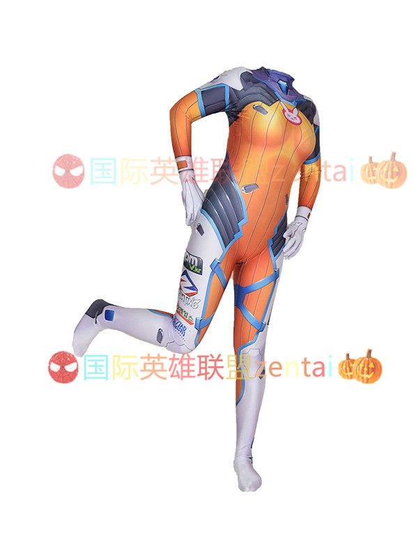 英雄联盟皮肤D.va守i望先锋蓝莓皮肤连体紧身衣D.Va Blueberry Skin战斗驾驶服