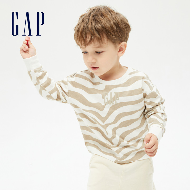 gap男幼童纯棉虎年印花长袖t恤 GapT恤
