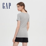 Gap Эластичная летняя цветная футболка, V-образный вырез, облегающий крой