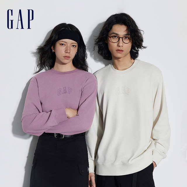 Gap男女装春季2024新款LOGO美式简约圆领卫衣情侣休闲上衣454250